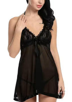 Moonlight Whisper Premium Soft Mesh & Lace Babydoll Set