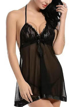 Moonlight Whisper Premium Soft Mesh & Lace Babydoll Set