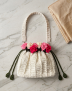 🌹 Elegant Handmade Crochet Bag with Mix Rose