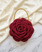 Crochet Rose Bag with Metal Chain