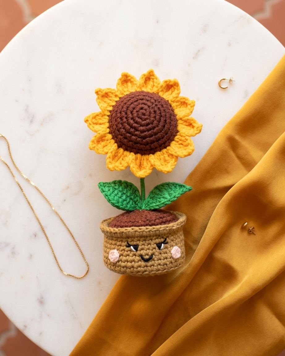 Sunflower Pot with Personalized Note