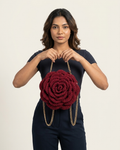 Crochet Rose Bag with Metal Chain