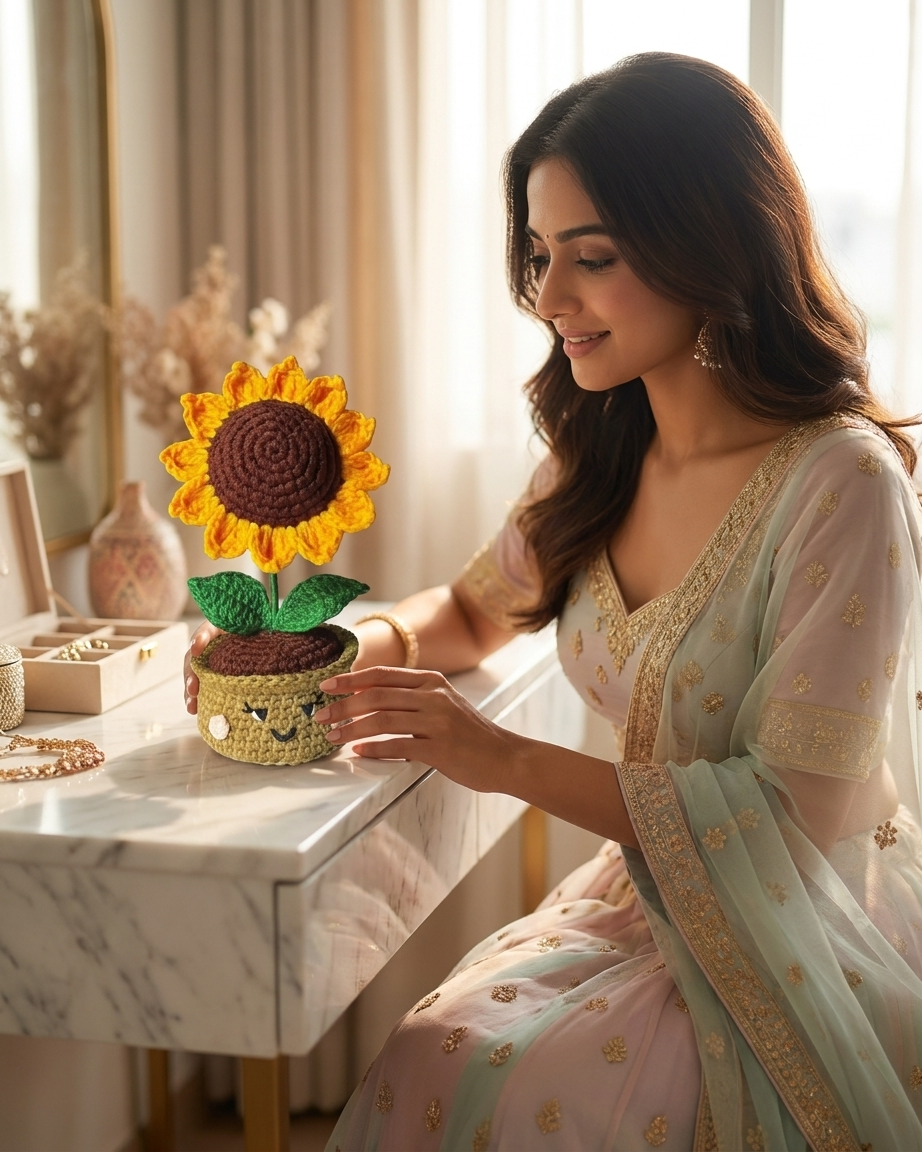 Sunflower Pot with Personalized Note