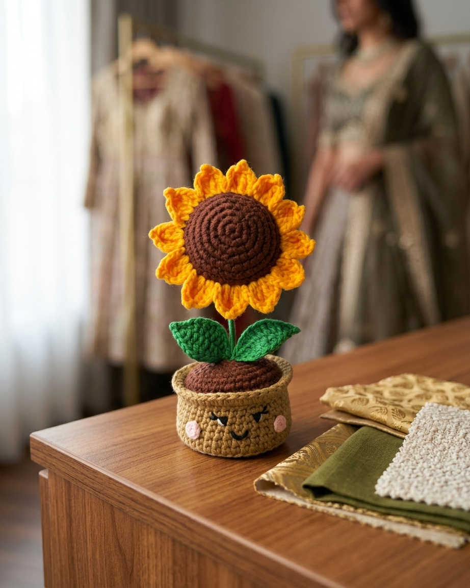 Sunflower Pot with Personalized Note
